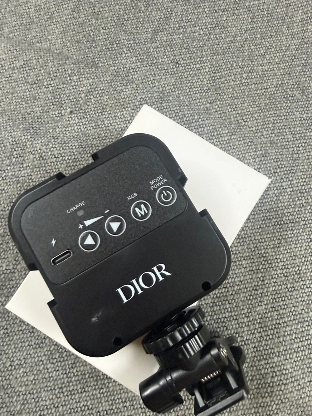 Dior Black LED Camera Light with Diffuser